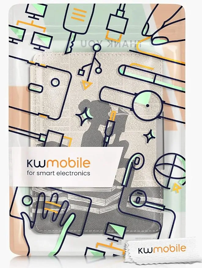 Pouzdro KW Mobile - Girl And Books - KW2582448 - pro Amazon Kindle Paperwhite 1/2/3 - vícebarevné