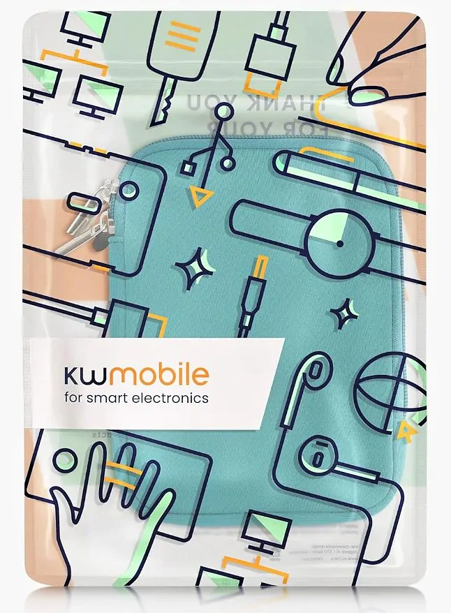 Pouzdro KW Mobile Neoprene Zipper - KW5033478 - Univerzální pouzdro pro čtečky 6" - tyrkysové