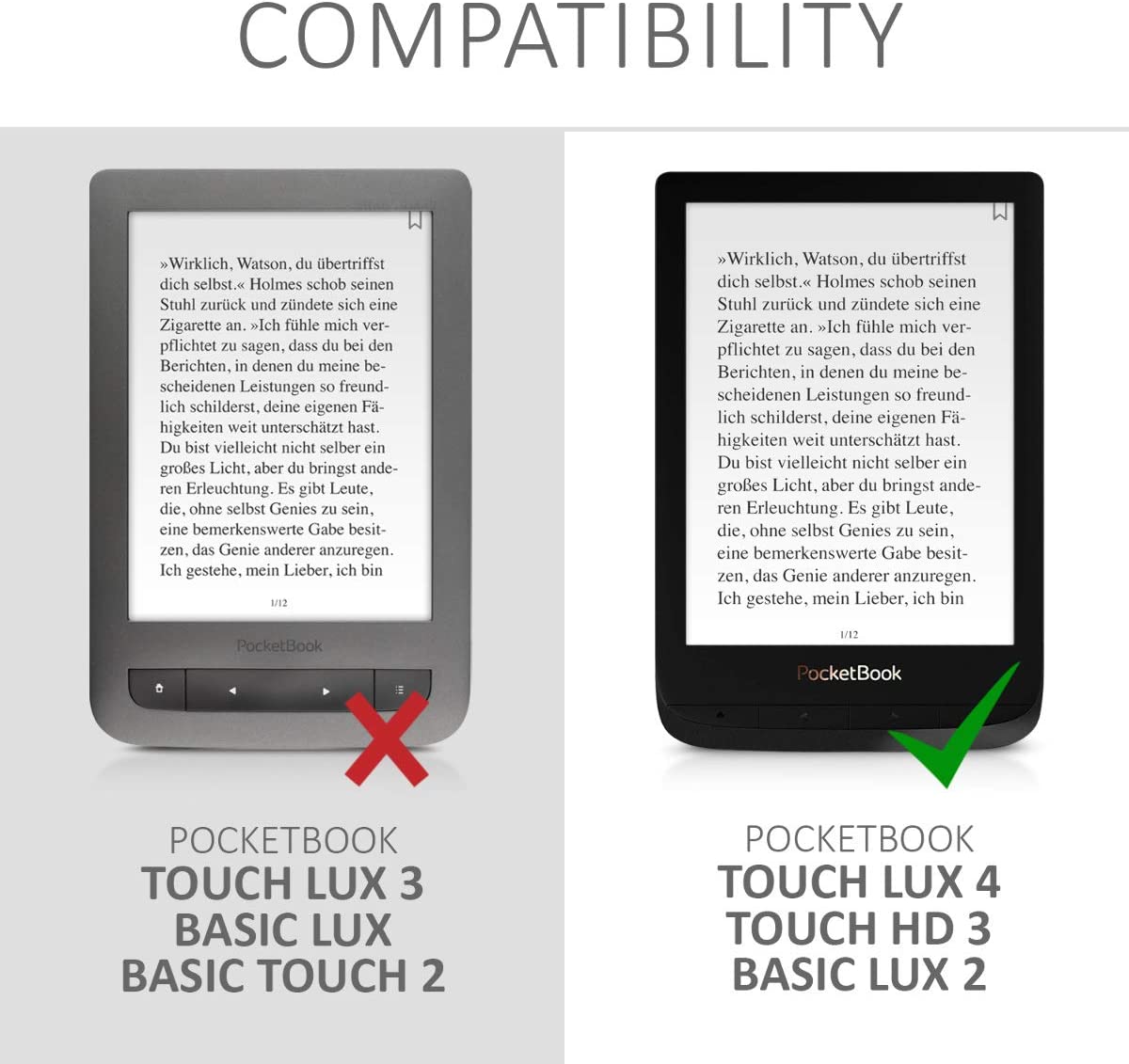 Pouzdro KW Mobile - Case with Strap Stand - KW4728881 - pro Pocketbook 616/617/627/628/632/633 - barva růžová, zlatá