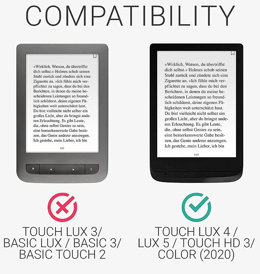 Pouzdro KW Mobile - Folio - KW4621501 - pro Pocketbook 616/617/627/628/632/633 - černé