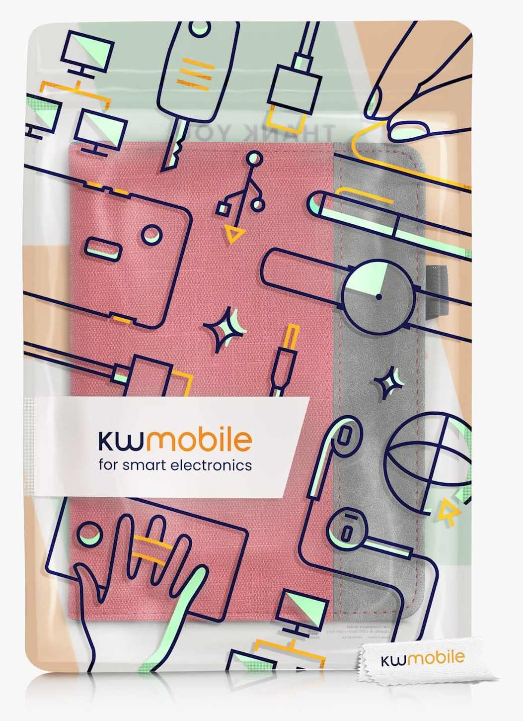 Pouzdro KW Mobile Double Leather - KW5626102 - pro Amazon Kindle Paperwhite 5 (2021) - grey, red