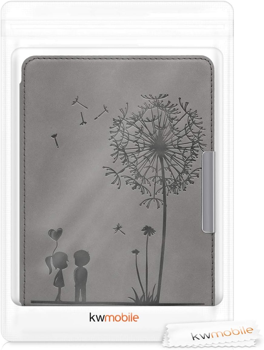Pouzdro KW Mobile - Dandelion Love - KW4897503 - pro Amazon Kindle Paperwhite 4 (2018) - šedé