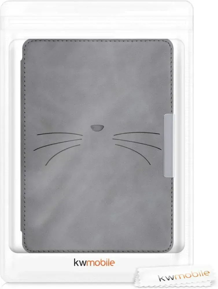 Pouzdro KW Mobile - Meow Meow - KW4897514 - pro Amazon Kindle Paperwhite 4 (2018) - šedé