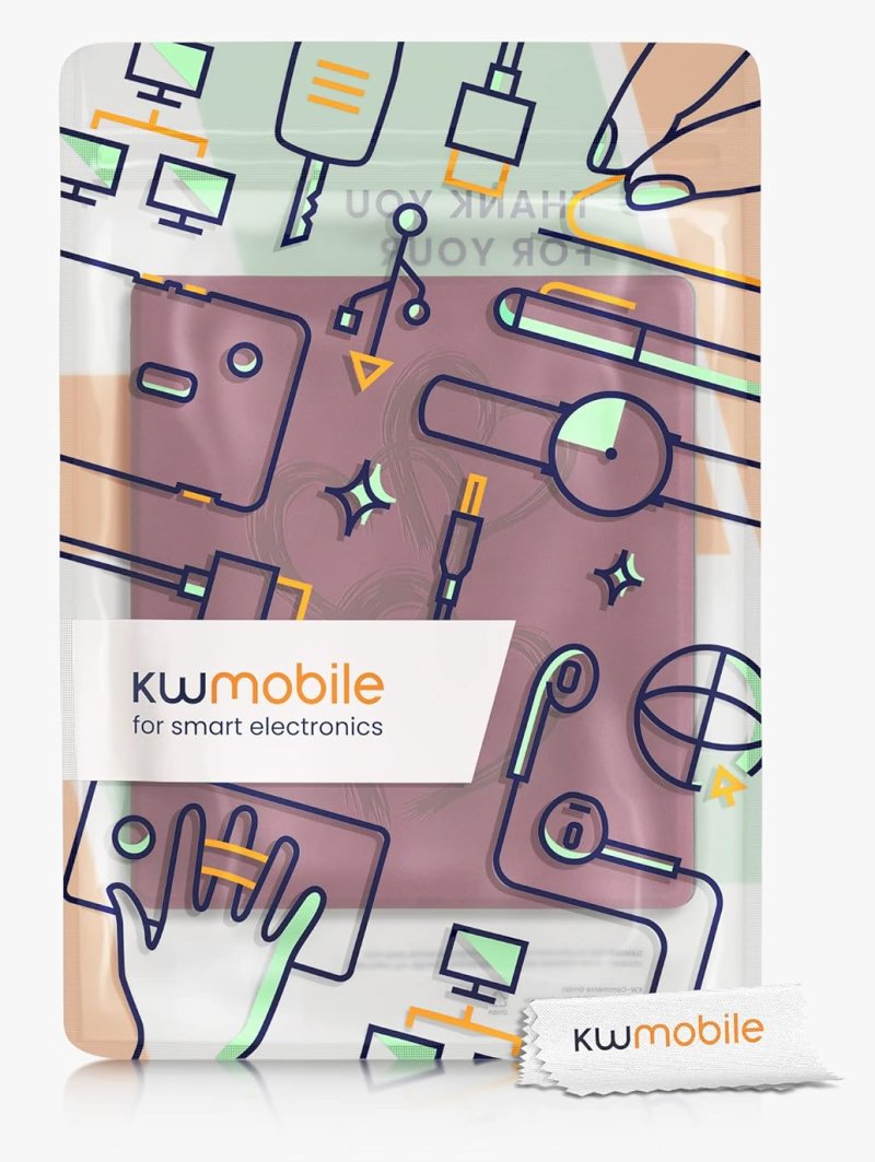 Pouzdro KW Mobile - Brushed Heart Abstract - KW5697209 - pro Amazon Kindle Oasis 2/3 - červené