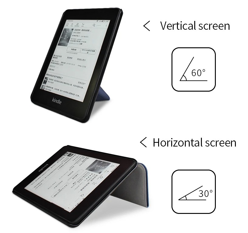 Origami Durable Lock OR41 - pouzdro pro Amazon Kindle Paperwhite 1 / 2 / 3, magnet, stojánek - fialové