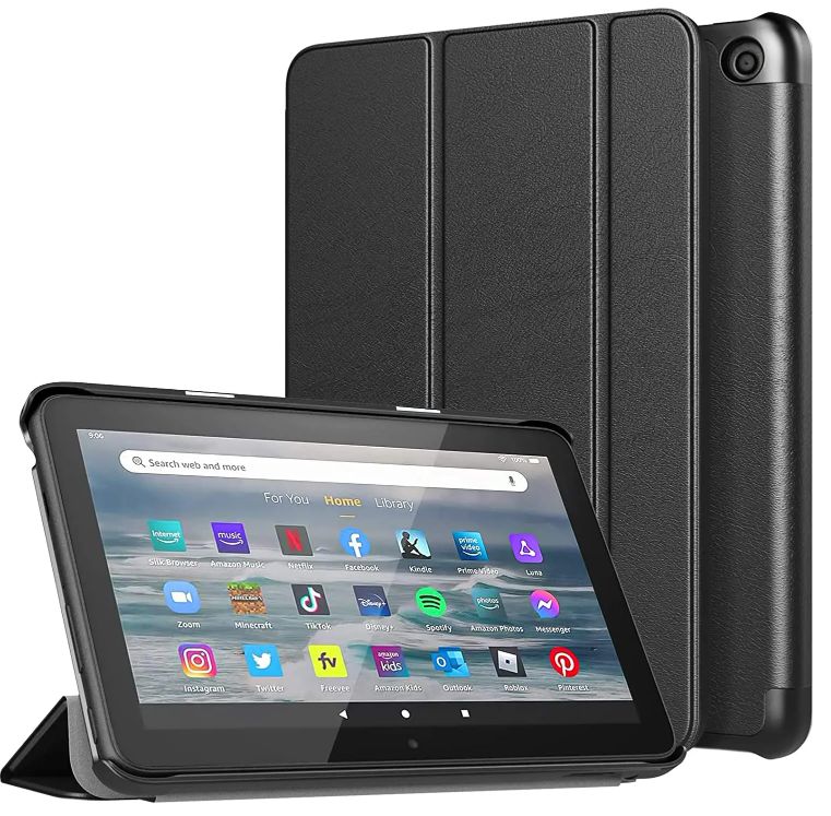 Durable Lock DLS-205 - pouzdro se stojánkem pro Amazon Kindle Fire 7 - černé (2022, 12. gen.)