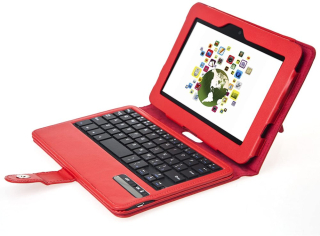 Protect PT144 - Amazon Kindle Fire HD 2.gen 7" - červené, stojánek, bluetooth, klávesnice