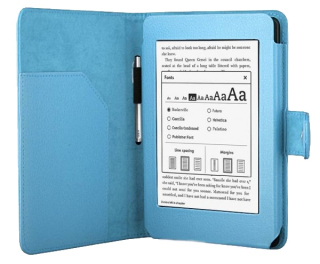 Pouzdro pro Amazon Kindle Paperwhite 1, 2, 3 - Protect PT140 - světle modré, magnet, AutoSleep