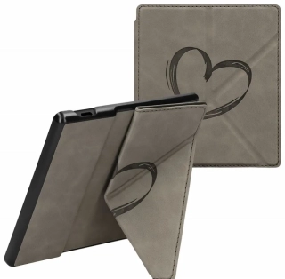 Pouzdro KW Mobile - Origami Nubuk Brushed Heart - KW6006101 - pro Amazon Kindle Oasis 2 / 3 - šedé