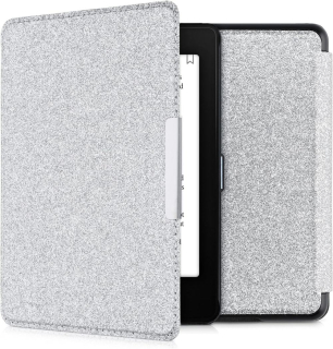 Pouzdro KW Mobile - Glitter Uniform - KW4664470 - pro Amazon Kindle Paperwhite 4 (2018) - stříbrné