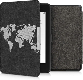 Pouzdro KW Mobile Felt Travel Outline - KW4848909 - pro Amazon Kindle Paperwhite 4 (2018) - černé