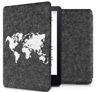 Pouzdro KW Mobile Felt Travel Outline - KW5626008 - pro Amazon Kindle Paperwhite 5 (2021) - tmavě šedé