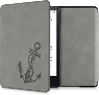 Pouzdro KW Mobile - Vintage Anchor - KW5625709 - pro Amazon Kindle Paperwhite 5 (2021) - šedé