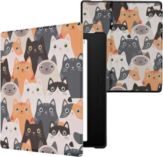 Pouzdro KW Mobile - Cats - KW4941740 - pro Amazon Kindle Oasis 2 / 3 - vícebarevné
