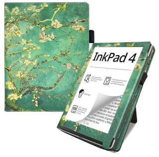 Fortress FT4007 - pouzdro se stojánkem pro Pocketbook 743 (G/C/K) - motiv Blue Garden, magnet, AutoSleep