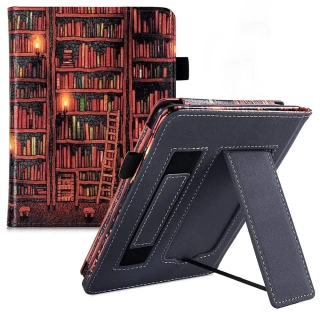 Fortress FT4021 Premium - pouzdro se stojánkem pro Amazon Kindle Paperwhite 5 (2021) - motiv Bookcase, magnet, AutoSleep