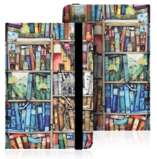 Armori Wraper W011 - univerzální pouzdro na čtečky knih, 6" displej - motiv Magic Bookcase