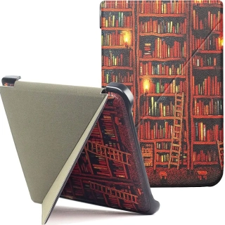 ARMORI KEEPER K027, pouzdro se stojánkem pro Pocketbook 740 InkPad 3 - motiv Bookcase