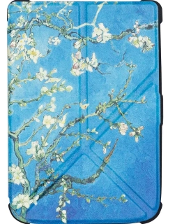 Origami Durable Lock ODL-107 pouzdro pro Pocketbook 616 / 617 / 618 / 627 / 628 / 632 / 633 - motiv Blue Garden, stojánek, magnet