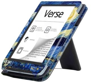 ARMORI Holder T048 - pouzdro se stojánkem pro Pocketbook 629/634 Verse (Pro) - motiv Gogh, magnet, AutoSleep