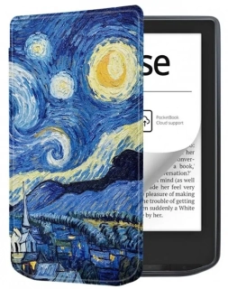 Armori Trimer T058, pouzdro pro Pocketbook 629 Verse / 634 Verse Pro - magnetické zavírání, AutoSleep, motiv Gogh