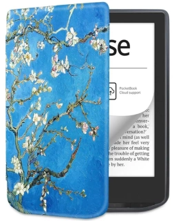 Armori Trimer T061, pouzdro pro Pocketbook 629 Verse / 634 Verse Pro - magnetické zavírání, AutoSleep, motiv Blue Garden