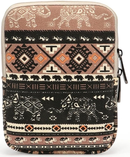 ARMORI Zipper Z068 - motiv Brown Elephant - Univerzální pouzdro pro čtečky 6" - textilní, zip
