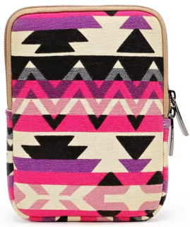 ARMORI Zipper Z072 - motiv Retro Purple - Univerzální pouzdro pro čtečky 6" - textilní, zip