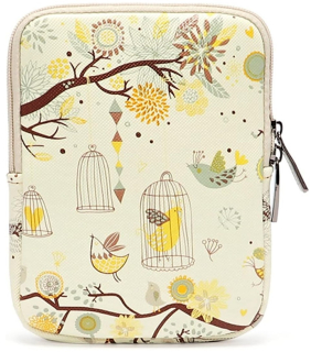 ARMORI Zipper Z076 - motiv Yellow Birds - Univerzální pouzdro pro čtečky 6" - textilní, zip