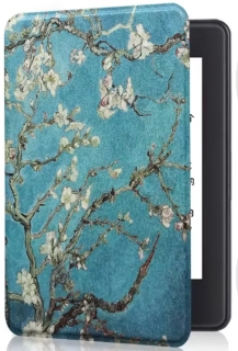 Armori Trimer T123, pouzdro pro Amazon Kindle Paperwhite 1/2/3 - magnetické zavírání, AutoSleep, motiv Blue Garden