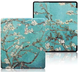 Armori Trimer T158, pouzdro pro Amazon Kindle Oasis 2/3 - magnetické zavírání, AutoSleep, motiv Blue Garden