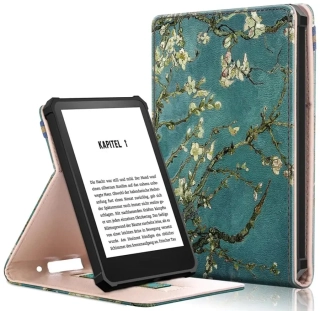 Armori Shelter H173 - pouzdro se stojánkem pro Amazon Kindle 2022 - motiv Blue Garden