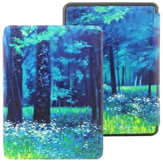 Armori Trimer T182, pouzdro pro Pocketbook 616/617/618/627/628/632/633 - magnetické zavírání, AutoSleep, motiv Green Forest