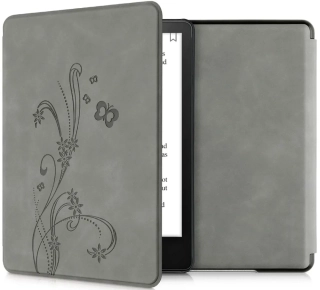 Pouzdro KW Mobile - Butterfly Tendril - KW5625710 - pro Amazon Kindle Paperwhite 5 (2021) - šedé