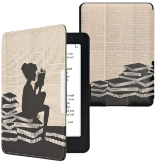 Pouzdro KW Mobile - Girl And Books - KW2582448 - pro Amazon Kindle Paperwhite 1/2/3 - vícebarevné