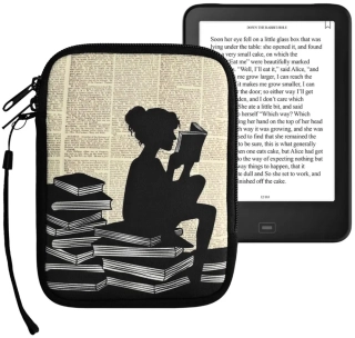Pouzdro KW Mobile, motiv Girl And Books - KW5033517 - Univerzální pouzdro pro čtečky 6" - vícebarevné