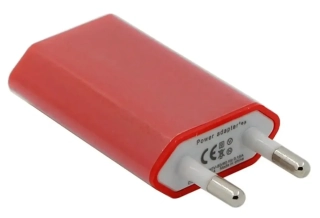 USB síťový adaptér - AR-1005 - Univerzální nabíječka, 5V/1A - červená