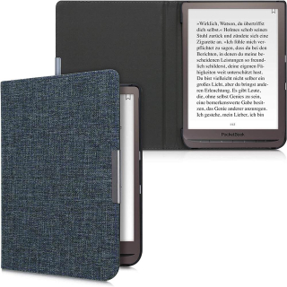 Pouzdro KW Mobile - Fabric Flip - KW4677504 - pro Pocketbook 740/741 - tmavě modré