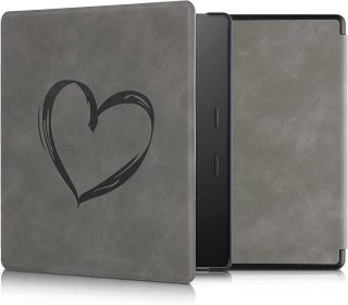 Pouzdro KW Mobile - Brushed Heart - KW5697202 - pro Amazon Kindle Oasis 2/3 - šedé