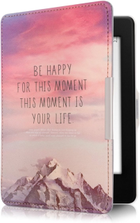 Pouzdro KW Mobile - Be Happy - KW2811806 - pro Amazon Kindle Paperwhite 1/2/3 - fialové