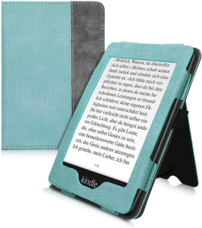 Pouzdro KW Mobile Double Leather - KW5021701 - pro Amazon Kindle Paperwhite 1/2/3 - barva grey, mint