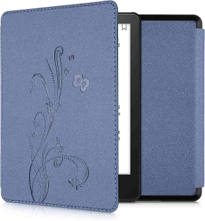 Pouzdro KW Mobile - Butterfly Tendril - KW5625603 - pro Amazon Kindle Paperwhite 5 (2021) - modré
