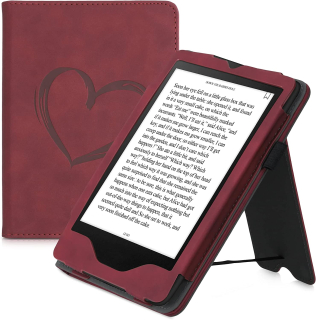 Pouzdro KW Mobile - Nubuck Brushed Heart - KW5626202 - pro Amazon Kindle Paperwhite 5 (2021) - Dark Red
