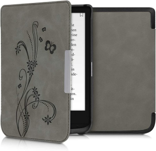 Pouzdro KW Mobile - Butterfly Tendril - KW5022802 - pro Pocketbook 616/617/627/628/632/633 - šedé