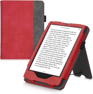 Pouzdro KW Mobile Double Leather - KW5626102 - pro Amazon Kindle Paperwhite 5 (2021) - grey, red