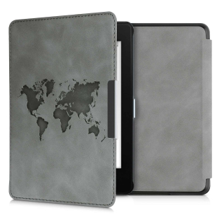 Pouzdro KW Mobile - Travel Outline - KW4897513 - pro Amazon Kindle Paperwhite 4 (2018) - šedé