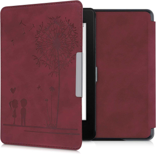 Pouzdro KW Mobile - Dandelion Love Dark Red - KW4897517 - pro Amazon Kindle Paperwhite 4 (2018) - červené