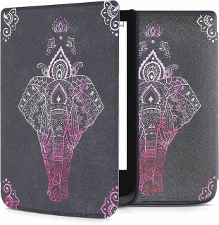 Pouzdro KW Mobile - Elephant Sketch - KW4621614 - pro Pocketbook 616/617/627/628/632/633 - antracitové