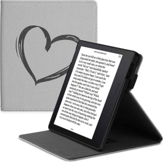 Pouzdro KW Mobile - Brushed Heart - KW4941806 - pro Amazon Kindle Oasis 2/3 - šedé