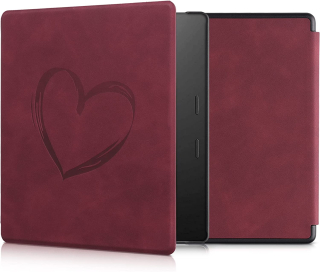 Pouzdro KW Mobile - Brushed Heart -  KW5697205 - pro Amazon Kindle Oasis 2/3 - červené